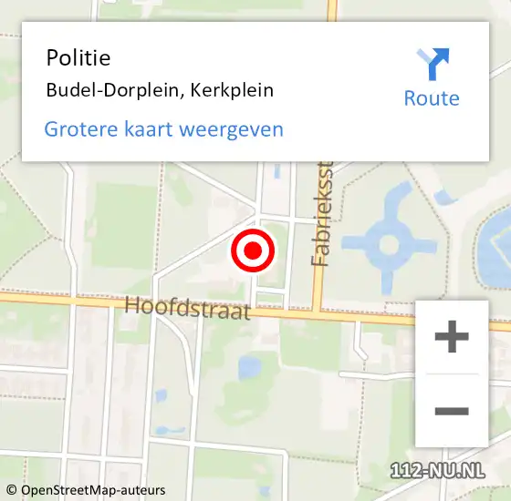 Locatie op kaart van de 112 melding: Politie Budel-Dorplein, Kerkplein op 25 mei 2017 19:29