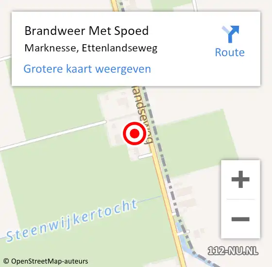 Locatie op kaart van de 112 melding: Brandweer Met Spoed Naar Marknesse, Ettenlandseweg op 25 mei 2017 19:51