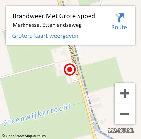 Locatie op kaart van de 112 melding: Brandweer Met Grote Spoed Naar Marknesse, Ettenlandseweg op 25 mei 2017 19:53