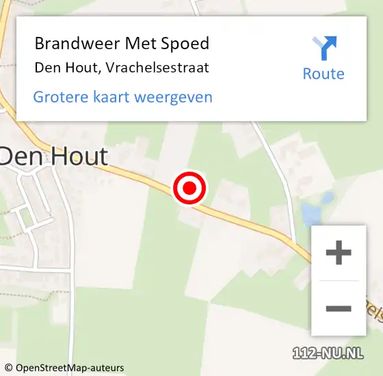 Locatie op kaart van de 112 melding: Brandweer Met Spoed Naar Den Hout, Vrachelsestraat op 25 mei 2017 20:48