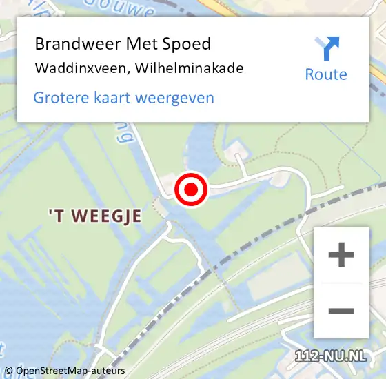 Locatie op kaart van de 112 melding: Brandweer Met Spoed Naar Waddinxveen, Wilhelminakade op 25 mei 2017 21:06