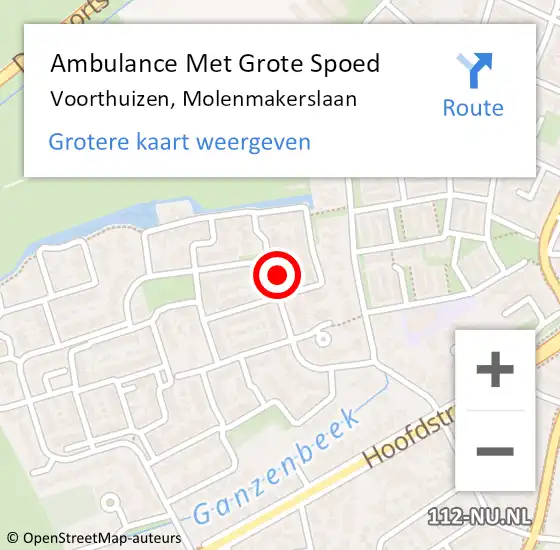 Locatie op kaart van de 112 melding: Ambulance Met Grote Spoed Naar Voorthuizen, Molenmakerslaan op 25 mei 2017 21:22