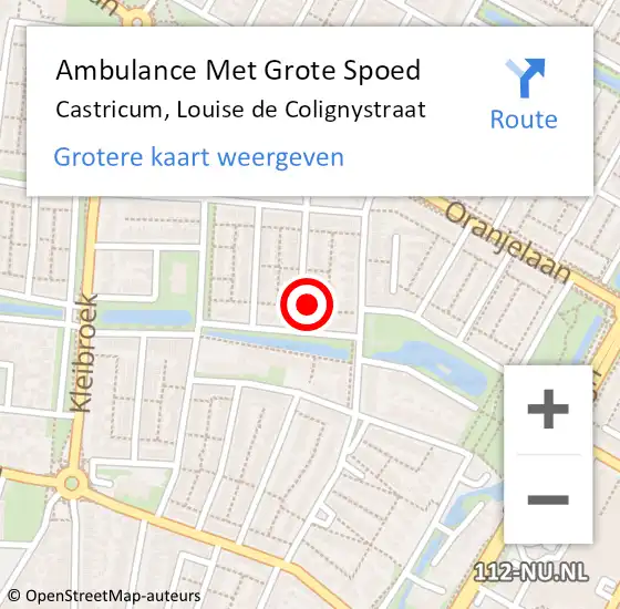 Locatie op kaart van de 112 melding: Ambulance Met Grote Spoed Naar Castricum, Louise de Colignystraat op 25 mei 2017 21:24