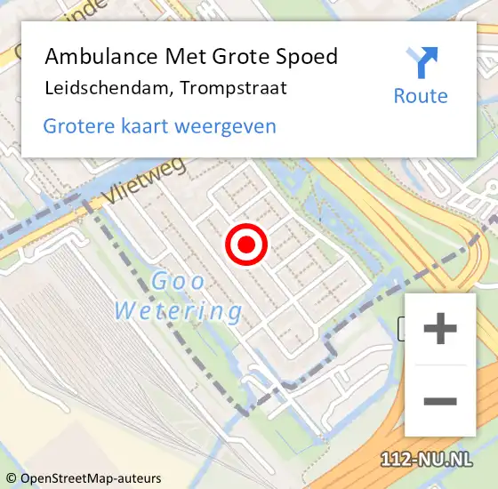 Locatie op kaart van de 112 melding: Ambulance Met Grote Spoed Naar Leidschendam, Trompstraat op 25 mei 2017 21:54