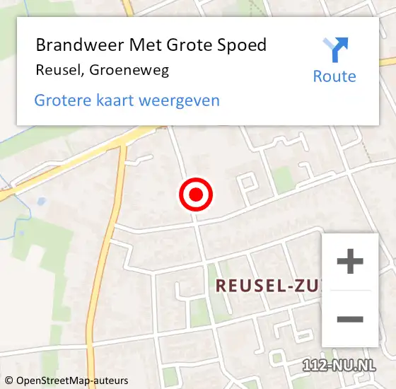 Locatie op kaart van de 112 melding: Brandweer Met Grote Spoed Naar Reusel, Groeneweg op 25 mei 2017 22:08