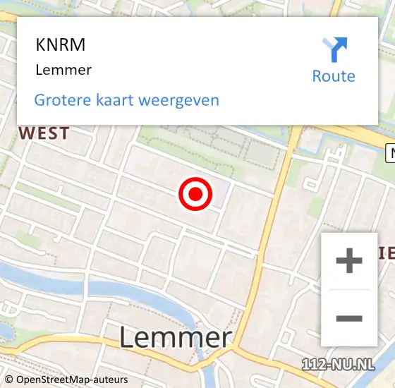 Locatie op kaart van de 112 melding: KNRM Lemmer op 25 mei 2017 22:38