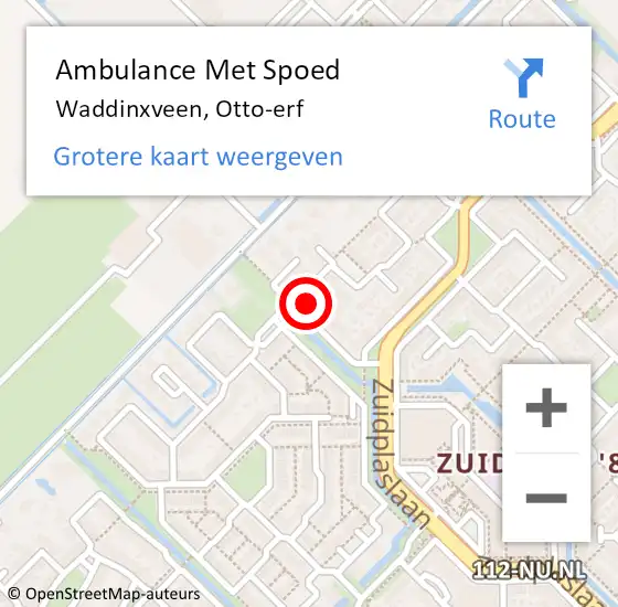 Locatie op kaart van de 112 melding: Ambulance Met Spoed Naar Waddinxveen, Otto-erf op 25 mei 2017 23:50