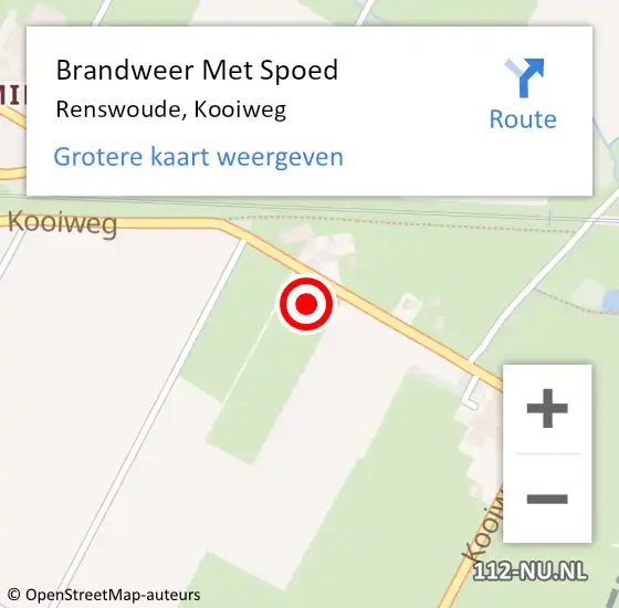 Locatie op kaart van de 112 melding: Brandweer Met Spoed Naar Renswoude, Kooiweg op 25 mei 2017 23:56