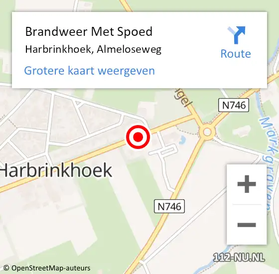 Locatie op kaart van de 112 melding: Brandweer Met Spoed Naar Harbrinkhoek, Almeloseweg op 26 mei 2017 00:20