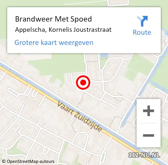 Locatie op kaart van de 112 melding: Brandweer Met Spoed Naar Appelscha, Kornelis Joustrastraat op 26 mei 2017 00:20