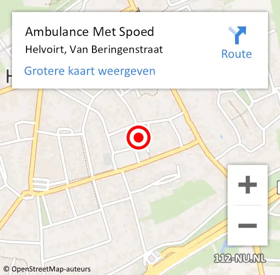 Locatie op kaart van de 112 melding: Ambulance Met Spoed Naar Helvoirt, Van Beringenstraat op 26 mei 2017 01:16