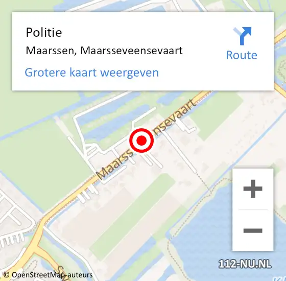 Locatie op kaart van de 112 melding: Politie Maarssen, Maarsseveensevaart op 26 mei 2017 04:39