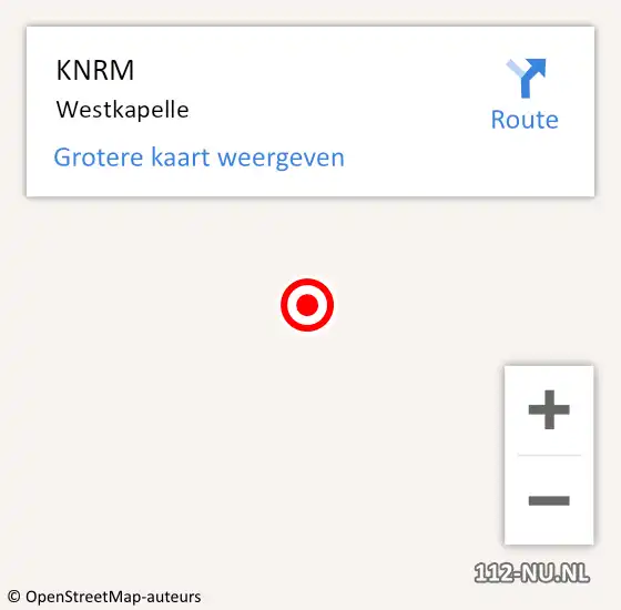 Locatie op kaart van de 112 melding: KNRM Westkapelle op 26 mei 2017 07:02