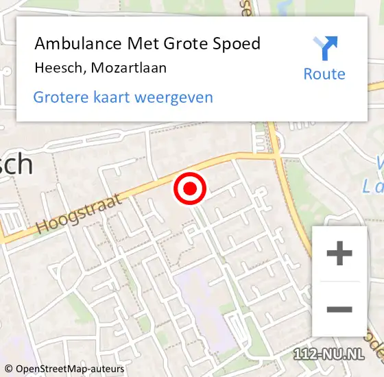 Locatie op kaart van de 112 melding: Ambulance Met Grote Spoed Naar Heesch, Mozartlaan op 26 mei 2017 07:30