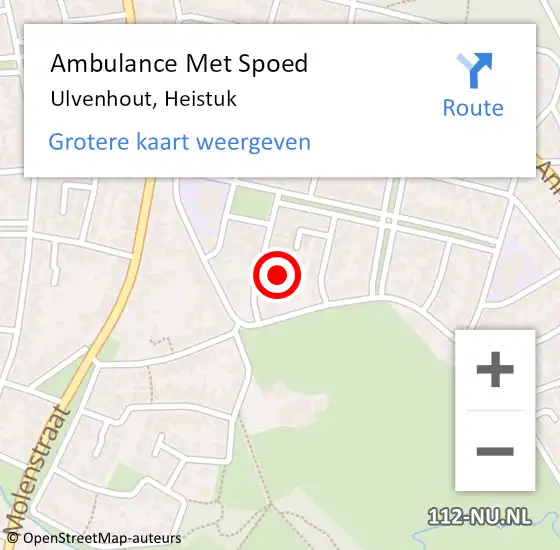 Locatie op kaart van de 112 melding: Ambulance Met Spoed Naar Ulvenhout, Heistuk op 26 mei 2017 08:30