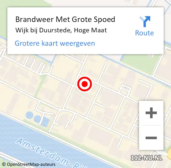 Locatie op kaart van de 112 melding: Brandweer Met Grote Spoed Naar Wijk bij Duurstede, Hoge Maat op 26 mei 2017 09:03