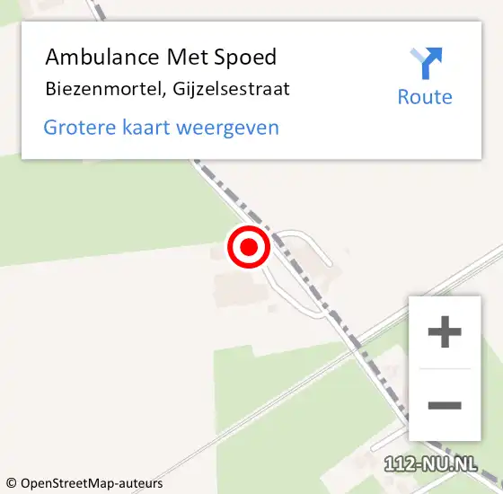 Locatie op kaart van de 112 melding: Ambulance Met Spoed Naar Biezenmortel, Gijzelsestraat op 26 mei 2017 09:58