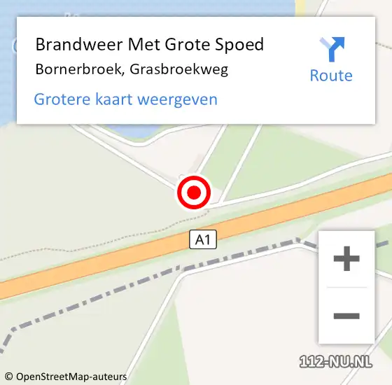 Locatie op kaart van de 112 melding: Brandweer Met Grote Spoed Naar Bornerbroek, Grasbroekweg op 26 mei 2017 10:00