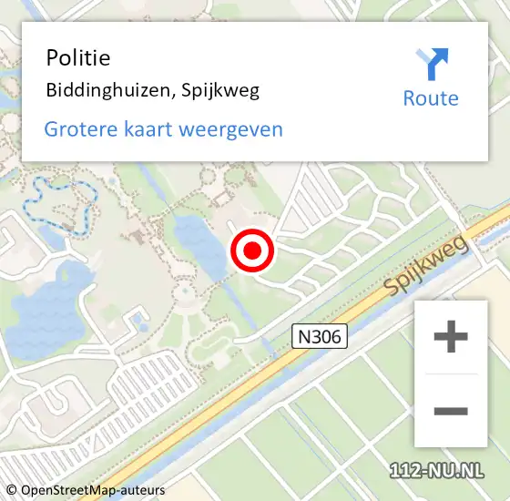 Locatie op kaart van de 112 melding: Politie Biddinghuizen, Spijkweg op 26 mei 2017 10:23