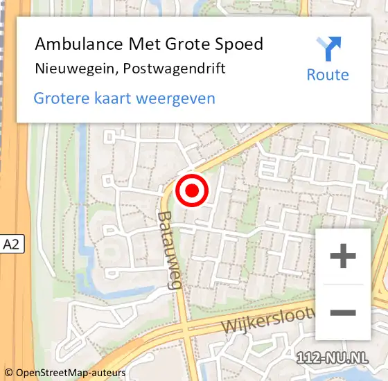 Locatie op kaart van de 112 melding: Ambulance Met Grote Spoed Naar Nieuwegein, Postwagendrift op 26 mei 2017 10:52