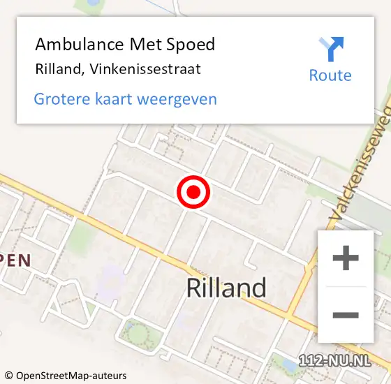 Locatie op kaart van de 112 melding: Ambulance Met Spoed Naar Rilland, Vinkenissestraat op 26 mei 2017 11:12