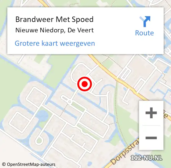 Locatie op kaart van de 112 melding: Brandweer Met Spoed Naar Nieuwe Niedorp, De Veert op 26 mei 2017 11:55