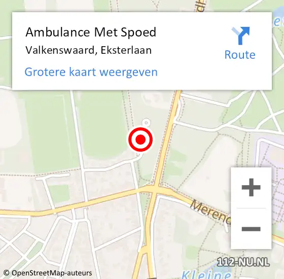 Locatie op kaart van de 112 melding: Ambulance Met Spoed Naar Valkenswaard, Eksterlaan op 26 mei 2017 12:17