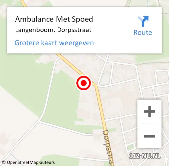 Locatie op kaart van de 112 melding: Ambulance Met Spoed Naar Langenboom, Dorpsstraat op 26 mei 2017 12:18