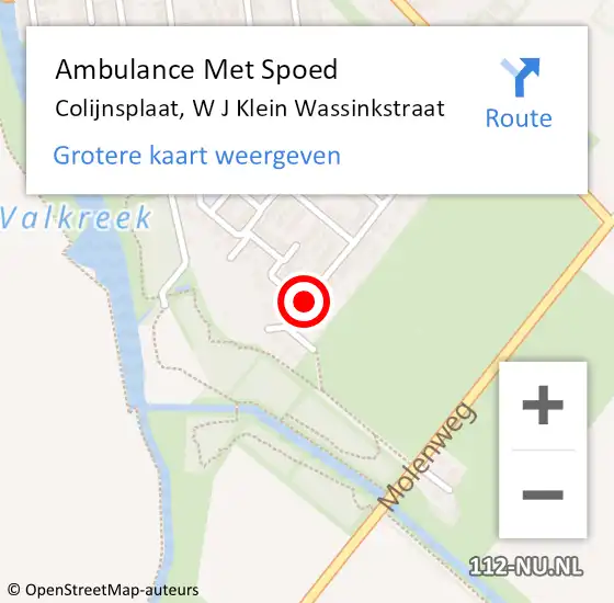 Locatie op kaart van de 112 melding: Ambulance Met Spoed Naar Colijnsplaat, W J Klein Wassinkstraat op 26 mei 2017 12:21