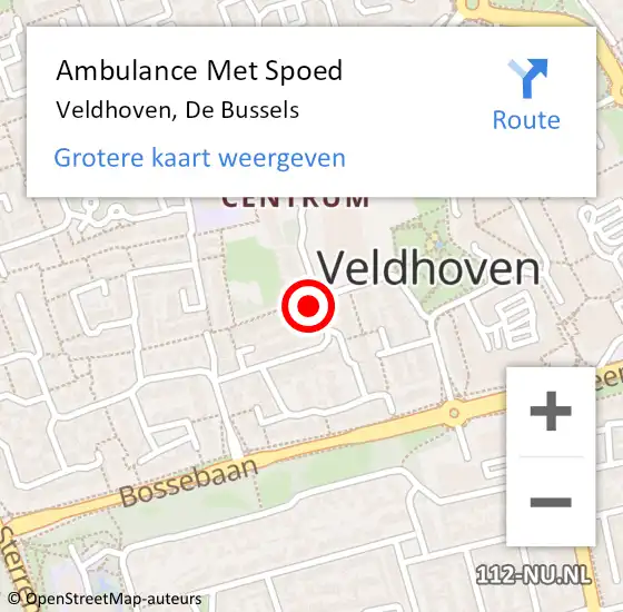 Locatie op kaart van de 112 melding: Ambulance Met Spoed Naar Veldhoven, De Bussels op 26 mei 2017 12:28