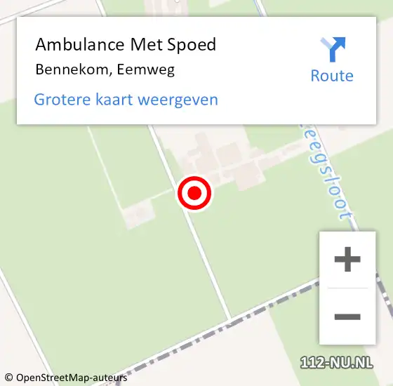 Locatie op kaart van de 112 melding: Ambulance Met Spoed Naar Bennekom, Eemweg op 26 mei 2017 12:29