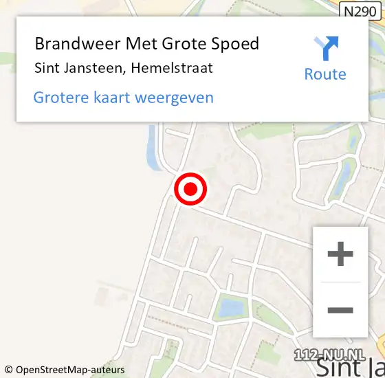 Locatie op kaart van de 112 melding: Brandweer Met Grote Spoed Naar Sint Jansteen, Hemelstraat op 26 mei 2017 12:47