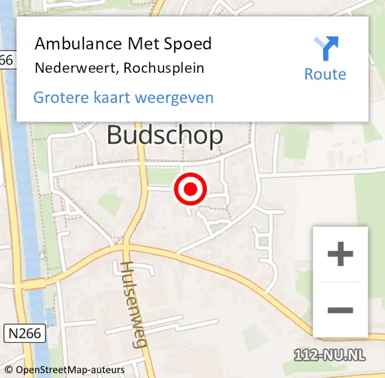 Locatie op kaart van de 112 melding: Ambulance Met Spoed Naar Nederweert, Rochusplein op 26 mei 2017 12:51