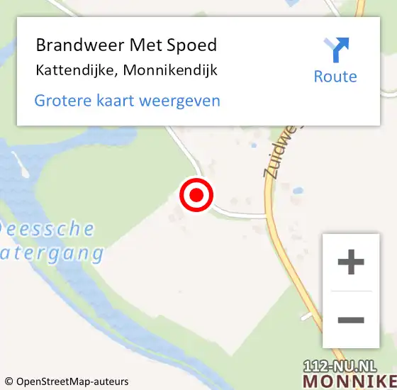 Locatie op kaart van de 112 melding: Brandweer Met Spoed Naar Kattendijke, Monnikendijk op 26 mei 2017 13:52