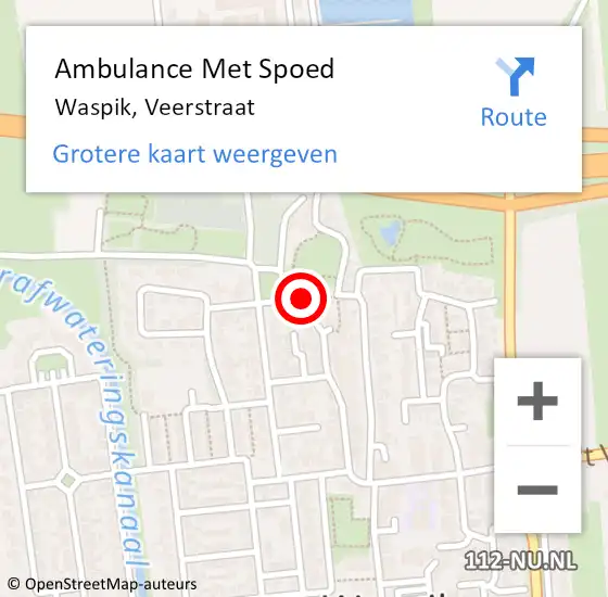 Locatie op kaart van de 112 melding: Ambulance Met Spoed Naar Waspik, Veerstraat op 26 mei 2017 14:41