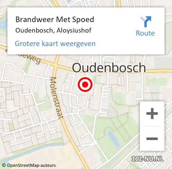 Locatie op kaart van de 112 melding: Brandweer Met Spoed Naar Oudenbosch, Aloysiushof op 21 januari 2014 18:05