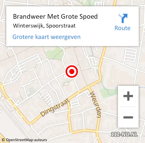 Locatie op kaart van de 112 melding: Brandweer Met Grote Spoed Naar Winterswijk, Spoorstraat op 26 mei 2017 17:11