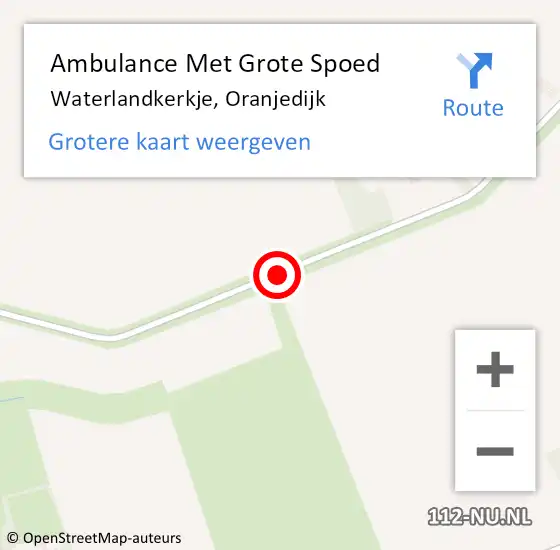 Locatie op kaart van de 112 melding: Ambulance Met Grote Spoed Naar Waterlandkerkje, Oranjedijk op 26 mei 2017 17:24