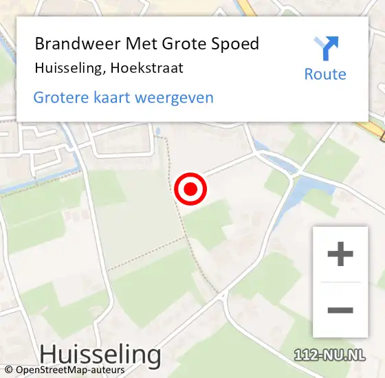 Locatie op kaart van de 112 melding: Brandweer Met Grote Spoed Naar Huisseling, Hoekstraat op 26 mei 2017 17:34