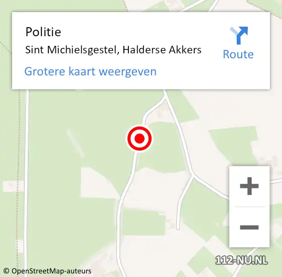 Locatie op kaart van de 112 melding: Politie Sint-Michielsgestel, Halderse Akkers op 26 mei 2017 17:56