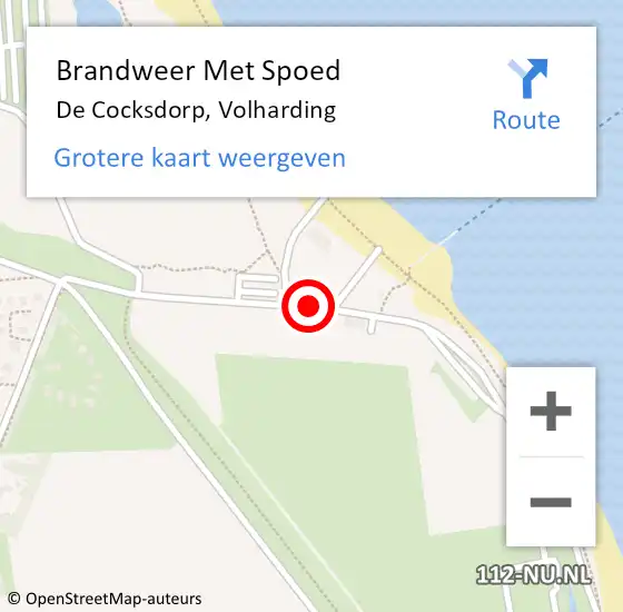 Locatie op kaart van de 112 melding: Brandweer Met Spoed Naar De Cocksdorp, Volharding op 26 mei 2017 19:27