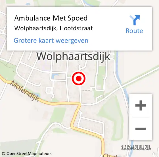 Locatie op kaart van de 112 melding: Ambulance Met Spoed Naar Wolphaartsdijk, Hoofdstraat op 26 mei 2017 19:55