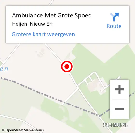 Locatie op kaart van de 112 melding: Ambulance Met Grote Spoed Naar Heijen, Nieuw Erf op 26 mei 2017 20:18