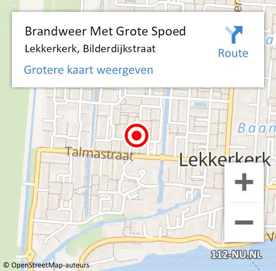 Locatie op kaart van de 112 melding: Brandweer Met Grote Spoed Naar Lekkerkerk, Bilderdijkstraat op 26 mei 2017 20:27