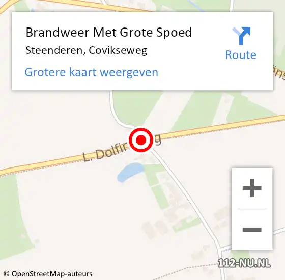 Locatie op kaart van de 112 melding: Brandweer Met Grote Spoed Naar Steenderen, Covikseweg op 26 mei 2017 21:24