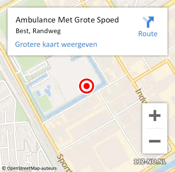 Locatie op kaart van de 112 melding: Ambulance Met Grote Spoed Naar Best, Randweg op 26 mei 2017 21:35