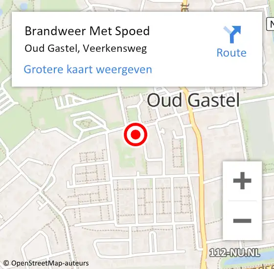 Locatie op kaart van de 112 melding: Brandweer Met Spoed Naar Oud Gastel, Veerkensweg op 26 mei 2017 22:14