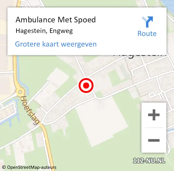 Locatie op kaart van de 112 melding: Ambulance Met Spoed Naar Hagestein, Engweg op 26 mei 2017 23:08