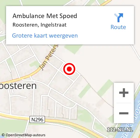 Locatie op kaart van de 112 melding: Ambulance Met Spoed Naar Roosteren, Ingelstraat op 26 mei 2017 23:14