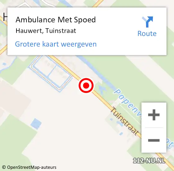 Locatie op kaart van de 112 melding: Ambulance Met Spoed Naar Hauwert, Tuinstraat op 26 mei 2017 23:32